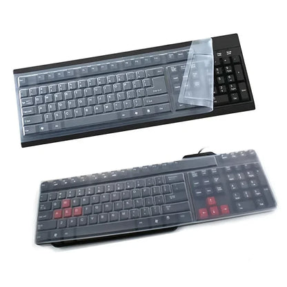 Universal Silicone Keyboard Protector - Transparent Desktop PC Keyboard Cover Film Skin with Dust & Spill Protection
