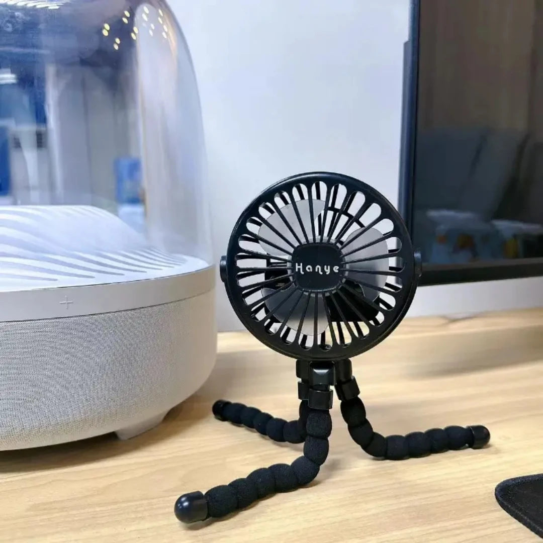 Rechargeable Baby Stroller Fan: Handheld USB Bladeless Mini Ventilator - Silent Cooling for Outdoor Use, Neck and Table Fan