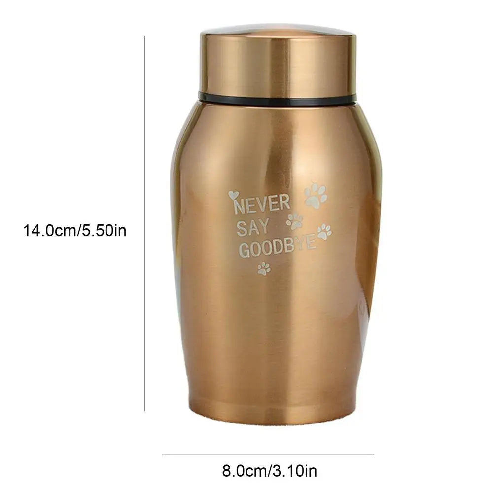 Multi-Colored Stainless Steel Pet Urn – Dog, Cat, Bird, Mouse Cremation Ashes Jar, Sealed Memorial Souvenir