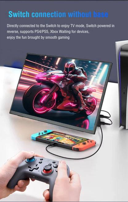 Anmite 10.5" Portable Monitor — 1280P HDR, 16:10 Low Blue Light Display for Xbox, PS4/PS5, Switch, PC & Laptop Extension
