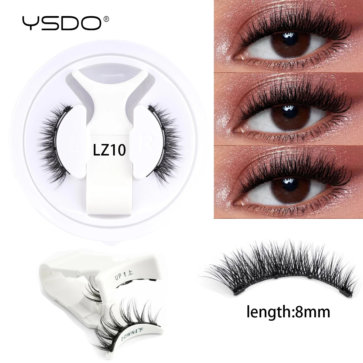 YSDO Magnetic Eyelashes – Reusable 3D Mink Winged False Lashes with Tweezer, No Glue Long-Lasting Makeup Lashes