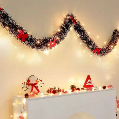 10M Christmas Tinsel Ribbon Garland with Bows – DIY Xmas Tree, Wreath & Holiday Decor