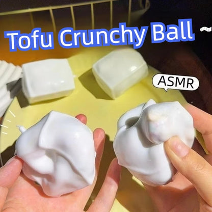 Tofu-Shaped ASMR Stress Relief Toy - Squishy Sensory Fidget Toy with Satisfying Sounds