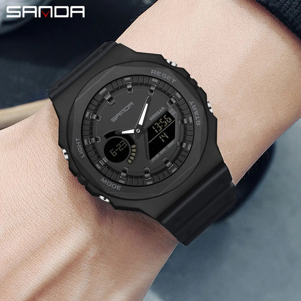 SANDA LED Digital Sports Watch – Waterproof Military Outdoor Watch for Men, Women & Teens
