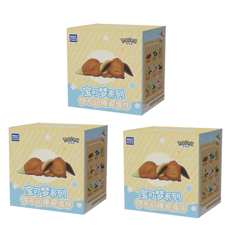 Genuine Pokémon Eevee Sleeping Pose Blind Box – Fantasy Beast Mystery Anime Figure, Cute Lucky Doll Toy & Collectible Gift Decoration