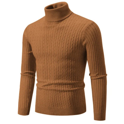 Men's High Neck Turtleneck Sweater - Warm Knitted Pullover Winter Casual Outdoor Top