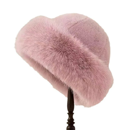 Mongolian Hat for Women – Cotton, Warm, Eye-Catching, Versatile Ear Protection, Water-Resistant Plush Basin Hat