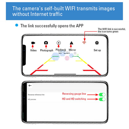 Wireless Car Rear View Camera — HD 170° Waterproof Backup Camera for Android & iOS, 12V/24V