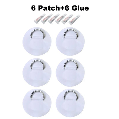 6.5CM D-Ring PVC Patch – Inflatable Boat, Kayak, SUP, Dinghy & Canoe Rope Ring Attachment