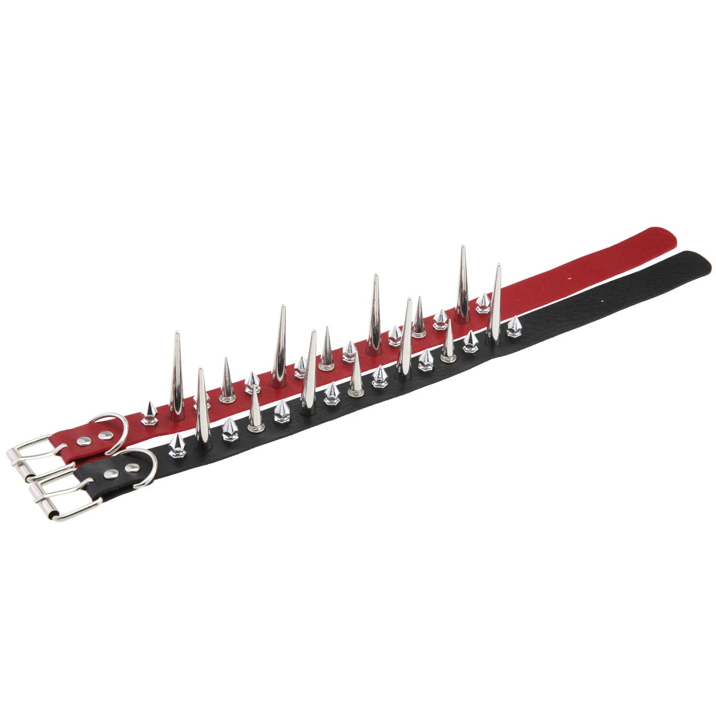 Goth Long Spike Choker – Punk Faux Leather Collar for Women & Men, Big Rivets Studded Gothic Style Necklace Accessories