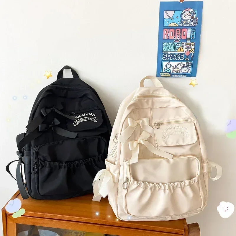 Fashion Canvas Backpack for Women - Anti-Theft Shoulder Bag - New School Bag for Teen Girls