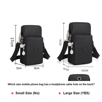 New Women's Nylon Mobile Phone Bag - Coin Purse, Shoulder Strap, Small Crossbody Bags for Wallet, Travel Purse