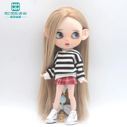 Blythe Doll Accessories Set – Fashion Sweatshirt, Shoe Covers & Sneakers for Blythe & Azone Dolls, Christmas Gift