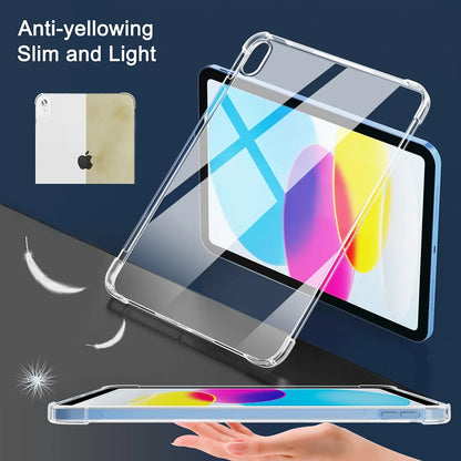 Transparent iPad Case - Clear Protective Cover for iPad A16/11th Gen, 7th–10th Gen, 10.2/10.9-Inch & Mini 1–8