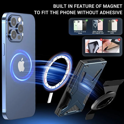 MagSafe Wallet & Money Clip with AirTag Holder + Magnetic Sheet — Fits Magnetic & Non-Magnetic Phones