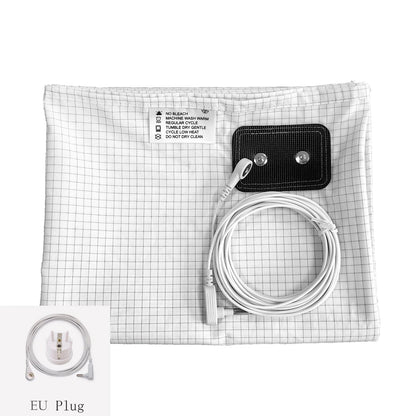 10% Silver Fiber Grounding Bedsheet with Earthing Cord Antistatic Conductive Health Protection Sheet for Stress Relief Sleep Support