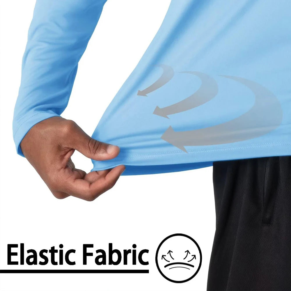 Men's UPF 50+ Sunscreen T-shirt – UV Protection Long Sleeve Quick-Drying Hiking & Fishing Top