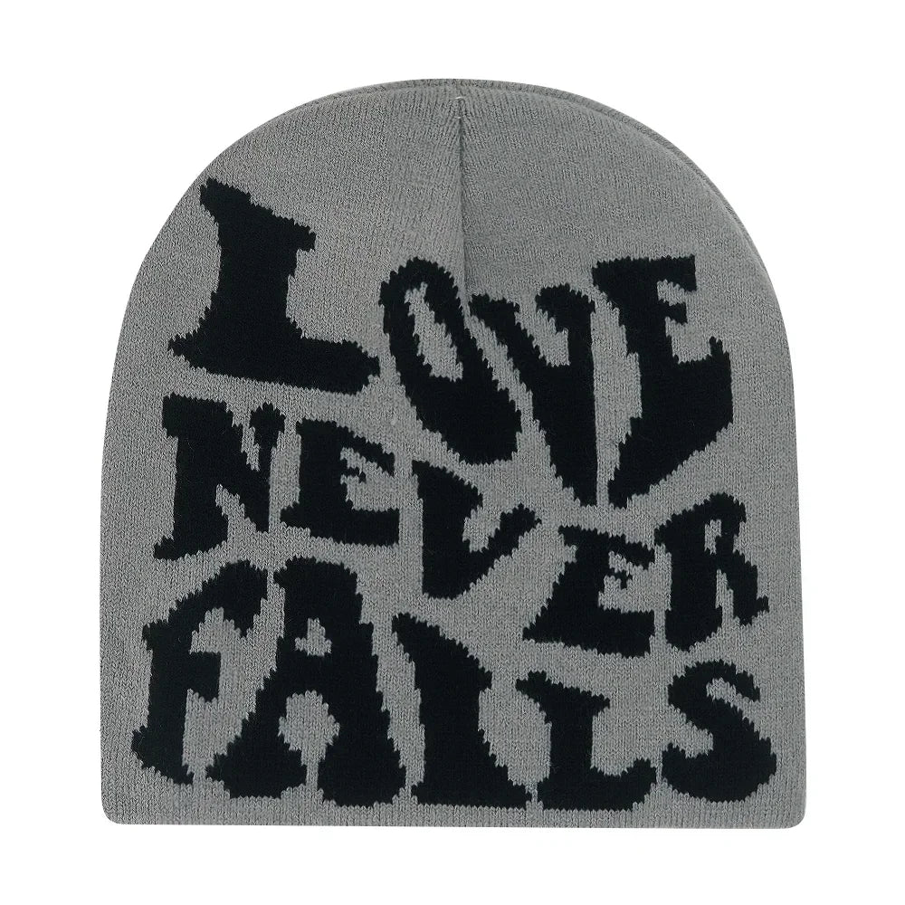 Y2K Letter Knitted Beanie Cap – Unisex Winter Autumn Warm Ski Skullcap, Hip Hop Streetwear Ear Cover Hat for Men & Women