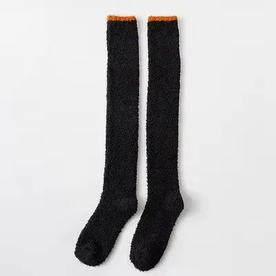 Winter Warm Coral Fleece Over-Knee High Socks for Women - Plush Soft Thigh-High Fun Socks, Home Sleepwear & Floor Socks