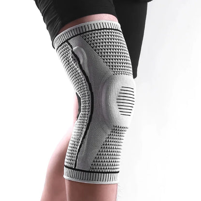 Silicone Knee Pads Strap – Patella & Meniscus Support Compression Brace for Running and Sports