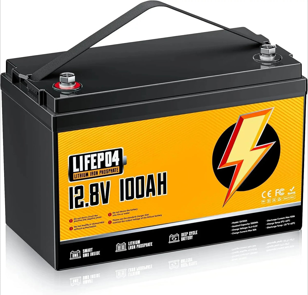12V 300Ah LiFePO4 Battery with 200A BMS - 3840Wh Lithium Iron Phosphate Battery with Low-Temperature Protection and 15,000 Cycles