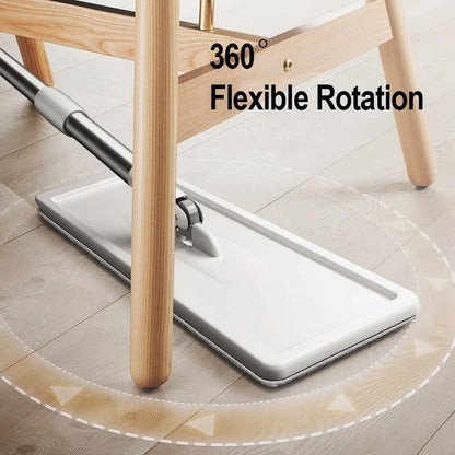 Magic Floor Mop: Squeeze Mop with Rotating Flat Bucket - Effortless Floor Cleaning Solution for Home & Housekeeping
