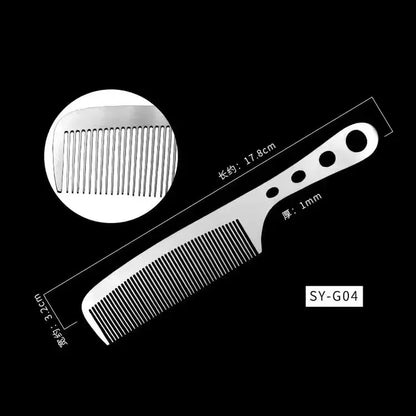 Ultra-Thin Titanium Steel Hairdressing Comb – Professional Men’s Point-Tail Hair Styling Brush