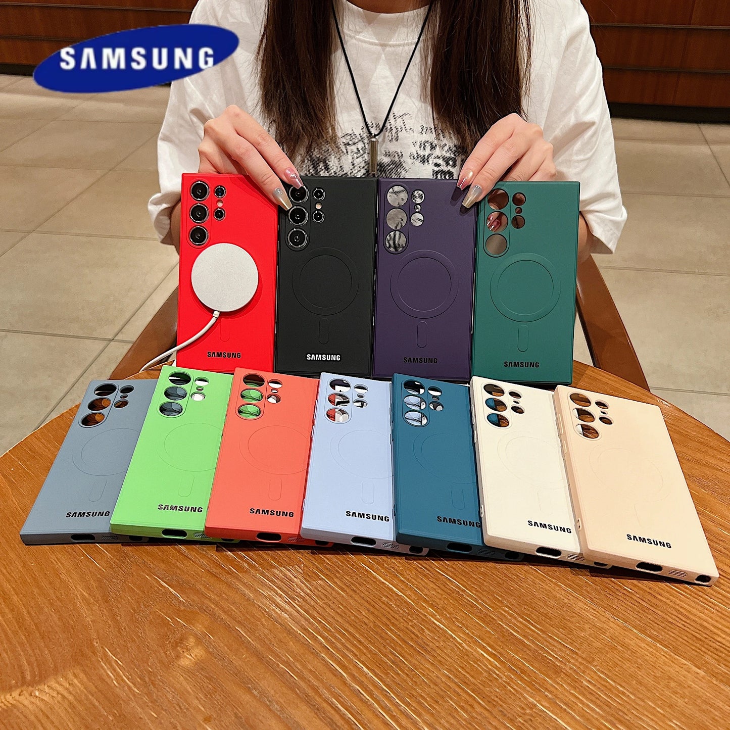 Luxury Liquid Silicone MagSafe Magnetic Case for Samsung Galaxy S25–S21 FE – Soft TPU Shockproof Protective Cover