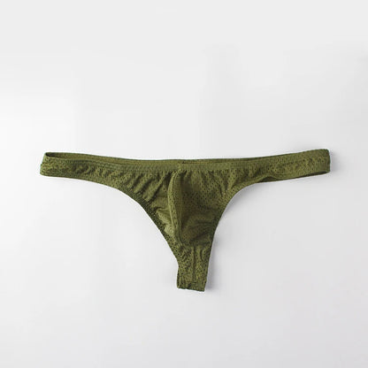 Men’s Ice Silk Low-Rise G-String & Thong Underwear – Breathable Solid Color T-Back U-Pouch Comfort Fit Sexy Lightweight Underpants