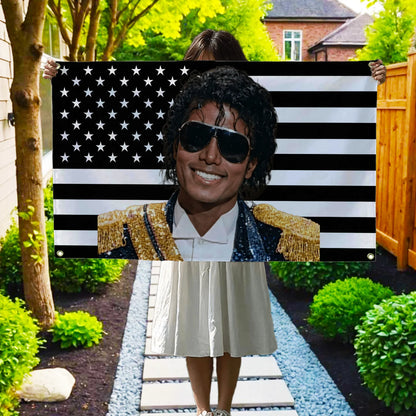 Michael Jackson Black Flag Tapestry - Decorative Wall Hanging for Bedroom, Garage & Home Decor