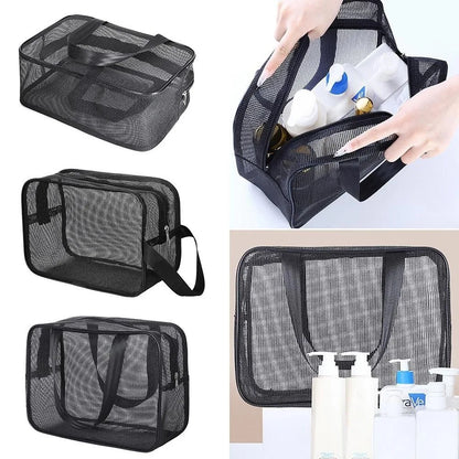 New Mesh Bathing Bag – Portable Shower Toiletry Pouch for Travel Makeup Storage & Bath Essentials