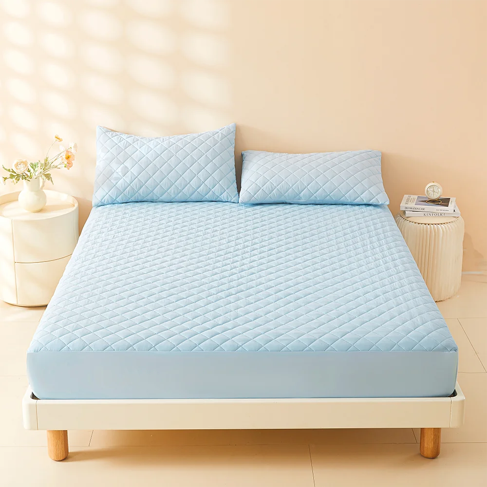 3D Air Fabric Mattress Protector - Waterproof Breathable Fitted Bed Cover Without Pillowcase