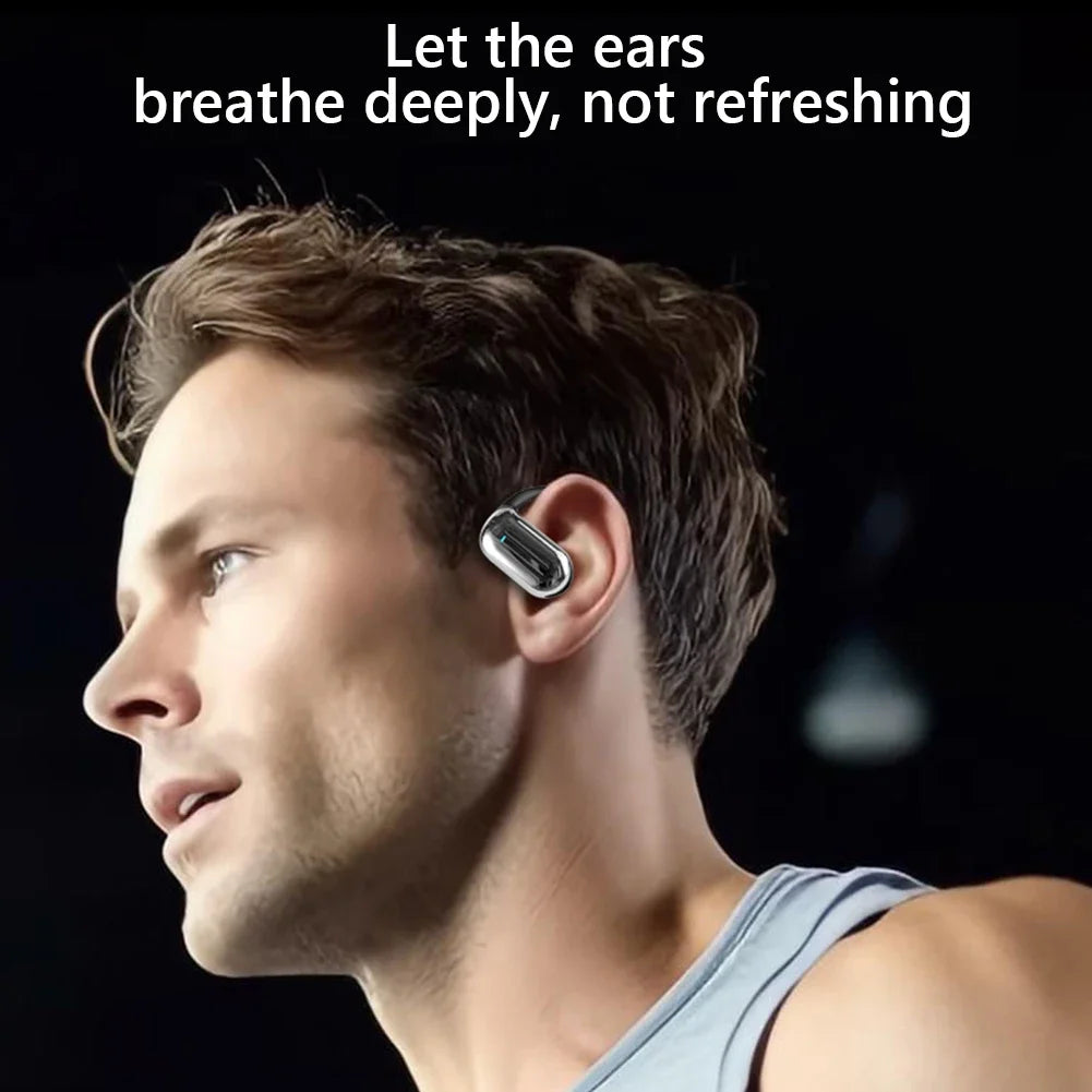 Bluetooth 5.3 AI Translation Earbuds - Open Ear Hook Headphones for Running, Fitness & Real-Time Language Learning