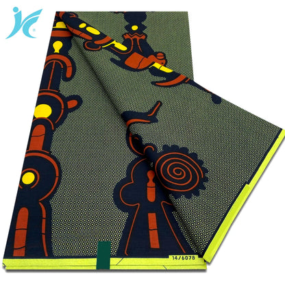 Classic African Wax Fabric - 100% Cotton Soft Ankara Pagne for Women's Dresses