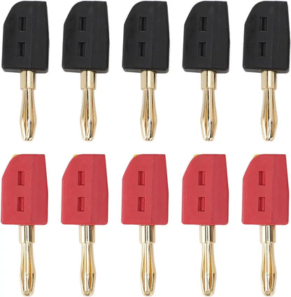 4mm Banana Plug Connectors - Gold Plated 32A High Current Quick Connect Terminals 10PCS Set
