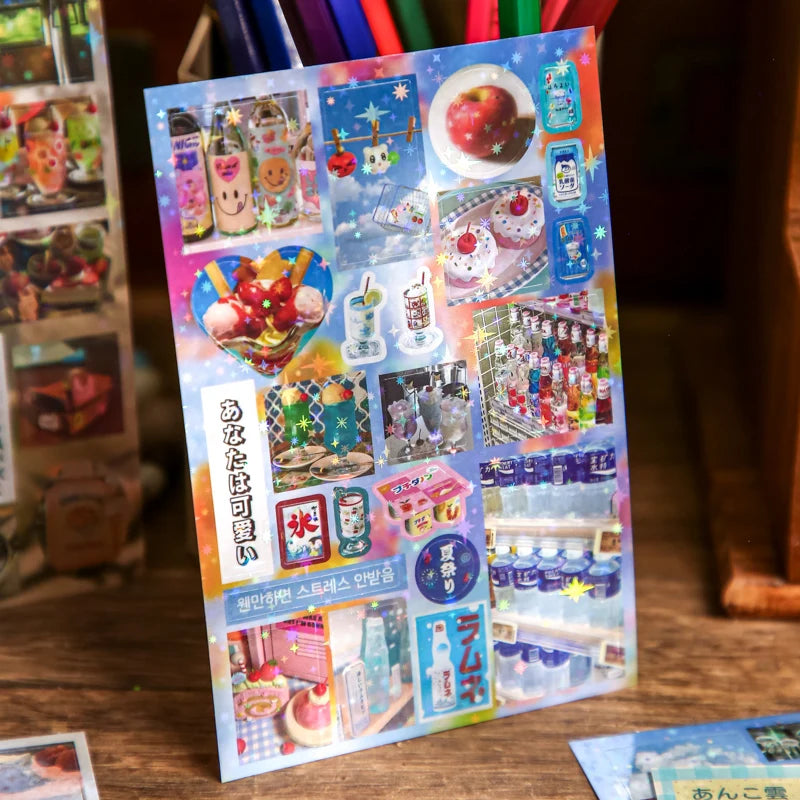 30 Sheets Kawaii Showa Fantasy Sticker Book - Cute Die Cut Stickers for Junk Journal Diary Scrapbooking DIY Stationery