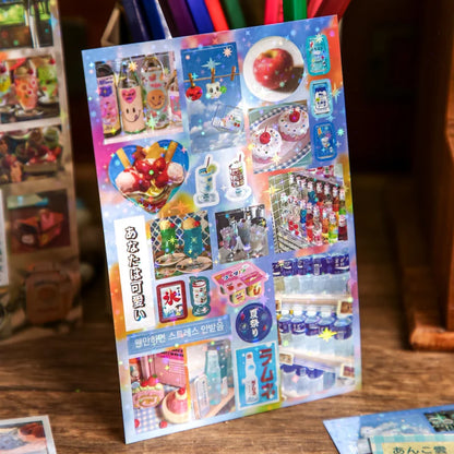 30 Sheets Kawaii Showa Fantasy Sticker Book - Cute Die Cut Stickers for Junk Journal Diary Scrapbooking DIY Stationery