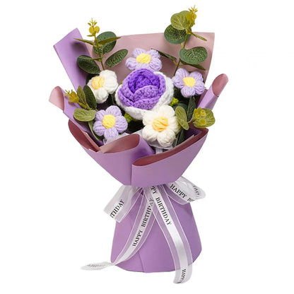 Knitted Flower Bouquet — Crochet Home Decor for Teacher’s Day, Birthday & Anniversary