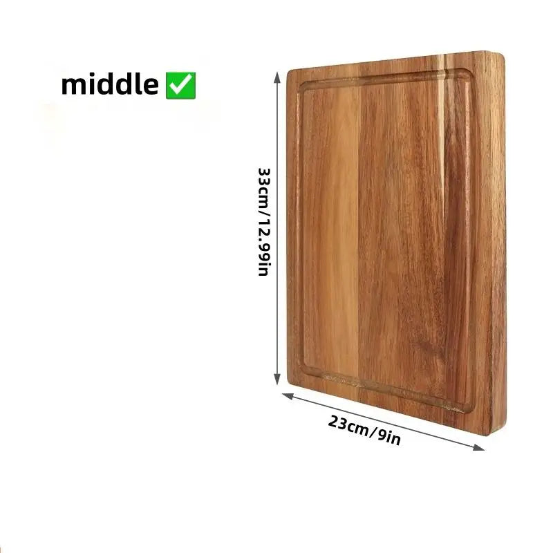 Wooden Cutting Board - Beech & Walnut Butcher Block for Meat, Cheese & Kitchen Chopping