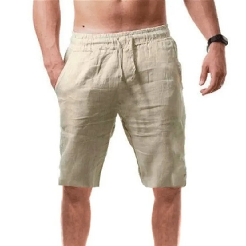 Men's Cotton Linen Shorts – Breathable Solid Color Summer Trousers, Fitness Streetwear S-3XL