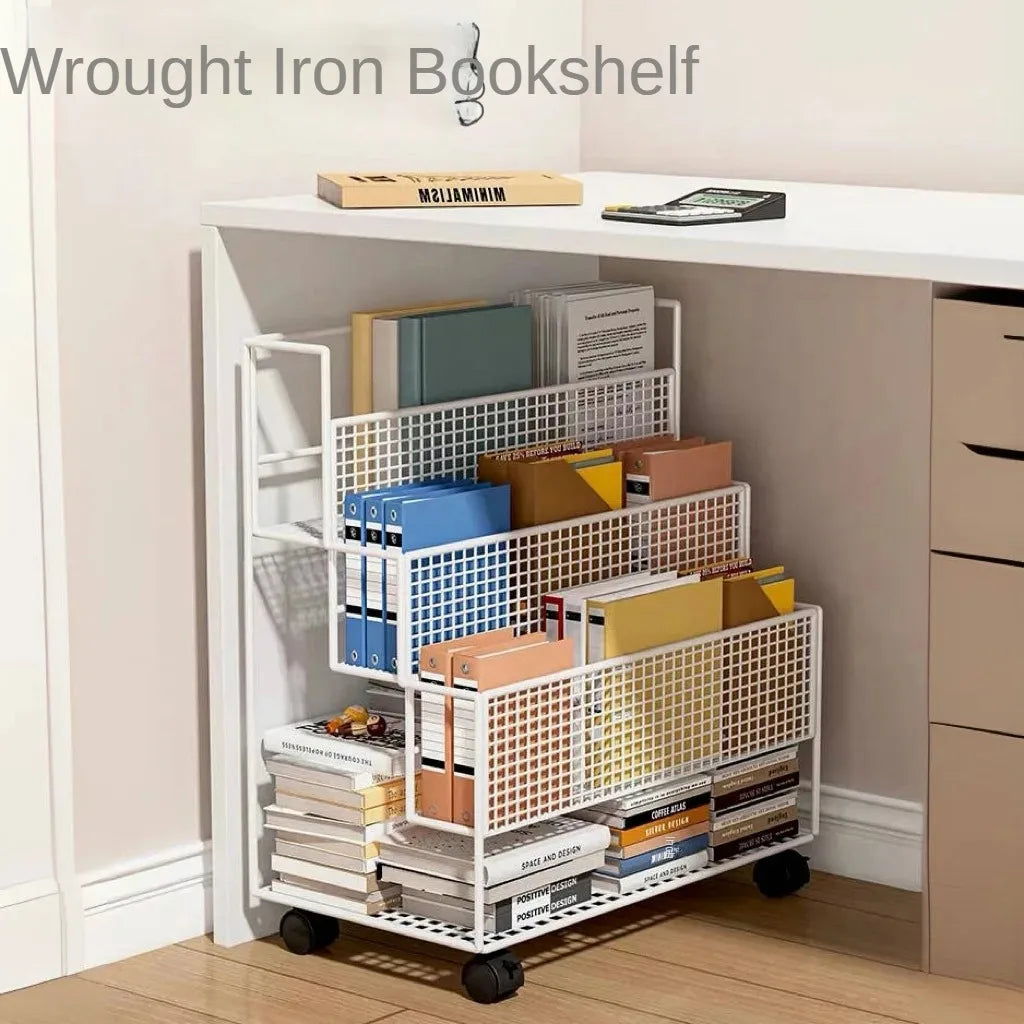 Multi-Layer Storage Trolley Cart - Rolling Bookshelf, Kitchen & Bathroom Organizer with Wheels