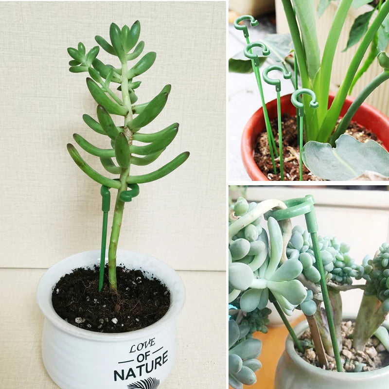 Reusable Plastic Plant Supports - Flower & Vegetable Fixing Brackets for Garden Stems (2/5/10 PCS)