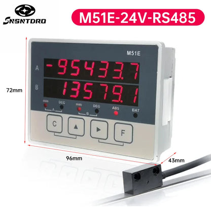 LP20E 2-Axis Digital DRO – Magnetic Sensor Tape Displacement Readout Scale for CNC Lathe & Woodworking Machines