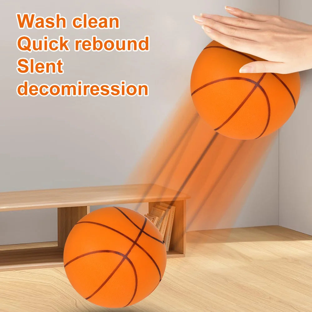 Silent Dribbling Indoor Basketball – Foam Ball Size 3/5/7, High Bounce, Noiseless & Non-Deforming