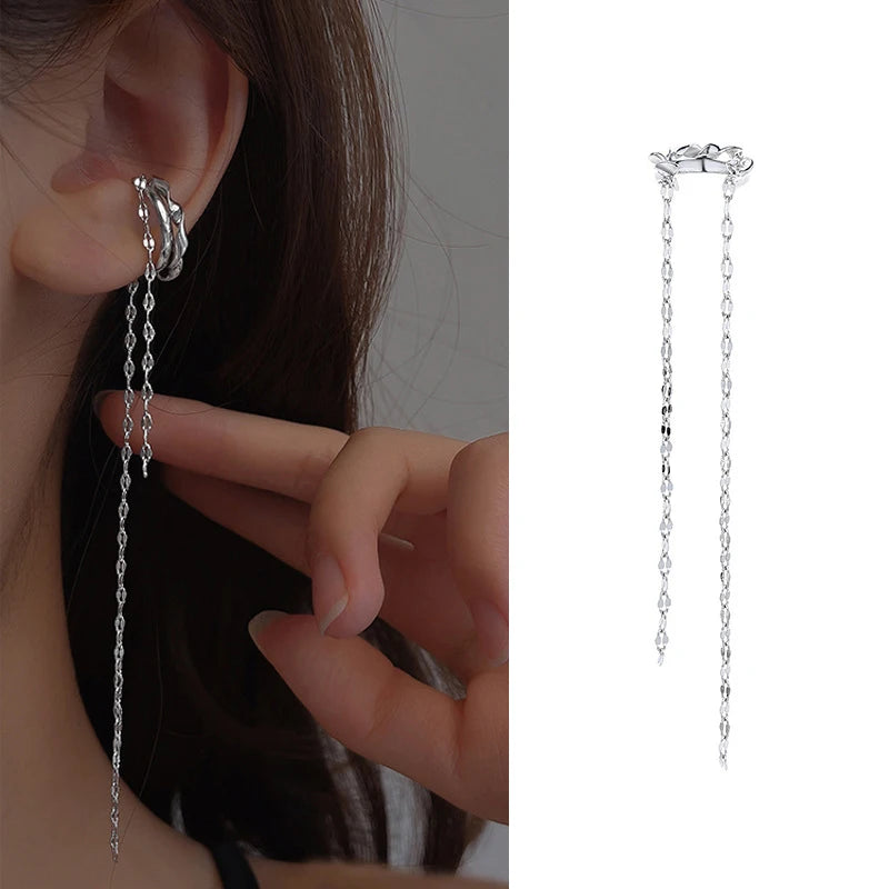 Delicate Tassel Clip-On Earrings – No-Piercing Ear Cuffs for Women, Fashion Jewelry Gifts
