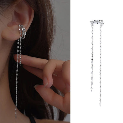 Delicate Tassel Clip-On Earrings – No-Piercing Ear Cuffs for Women, Fashion Jewelry Gifts