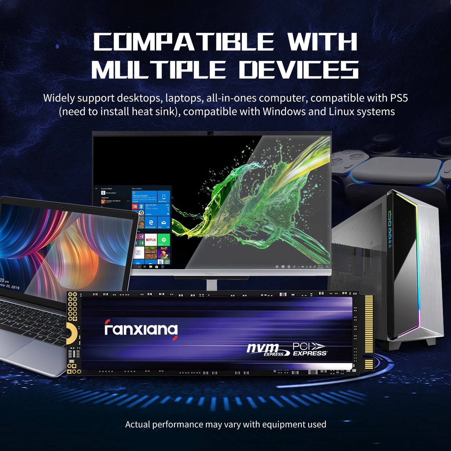 Fanxiang S500Pro/S880 M.2 SSD – 3500MB/s & 7300MB/s PCIe 3.0/4.0 NVMe Internal Solid State Drive (512GB, 1TB, 2TB, 4TB) for Laptop & PC