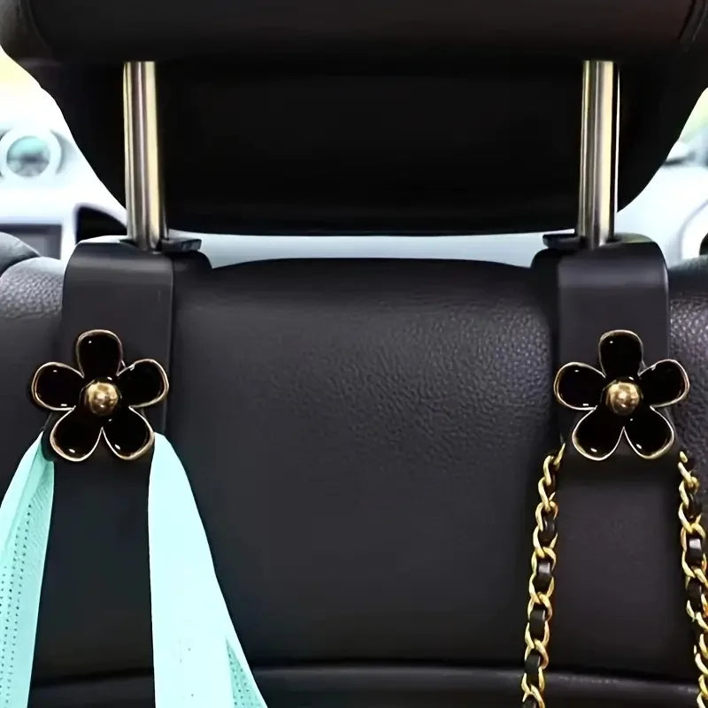 2PCS Universal Car Seat Headrest Hooks — Back Seat Organizer Hangers for Handbags, Bags, Clothes & Coats