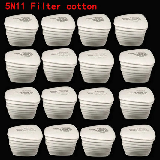 5N11 Dust Cotton Filter Paper – Compatible with 6001, 6200, 7502 & 6800 Series Respirators for Chemical Spraying & Painting