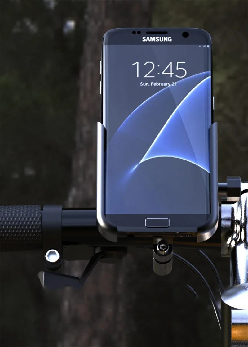 VIKEFON Aluminum Alloy Motorcycle & Bicycle Phone Holder – 4-7 inch Smartphone GPS Handlebar Mount